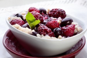 Make Ahead Brown Rice Porridge with Mixed Berry Compote