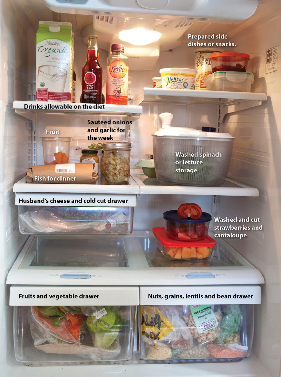 Inside a Recipes for Repair Refrigerator